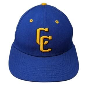 CC J.C. Fitted Baseball Cap Blue 7 Embroidered Vented Holes 6 Panel The Game Pro